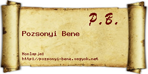 Pozsonyi Bene névjegykártya
